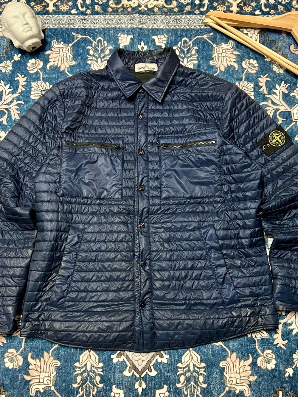 Stone Island Navy Quilted Lightweight Puffer Jacket